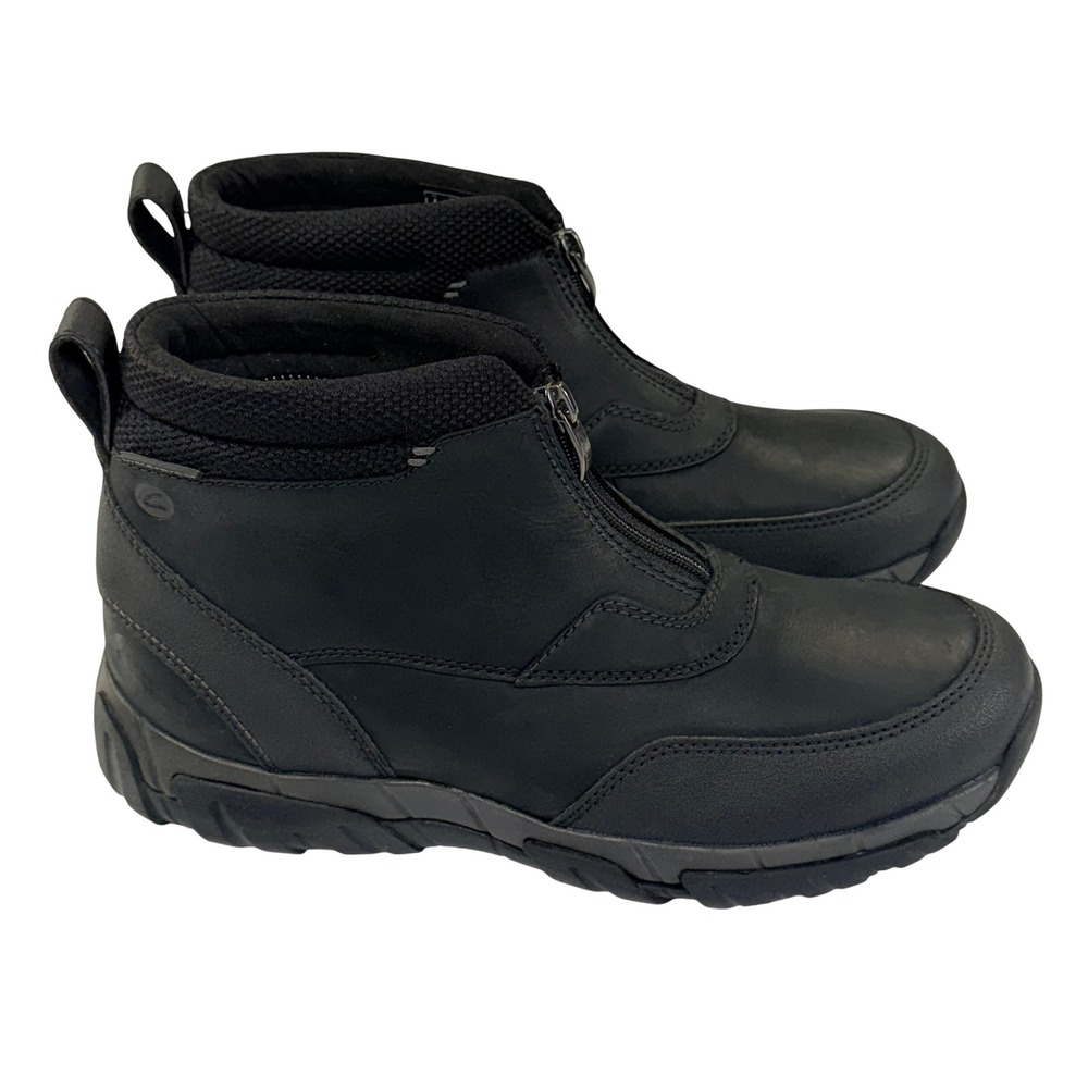 Clarks Grove Zip ll Boots Mens 8W Black Leather Waterproof Ankle Outdoor Utility
